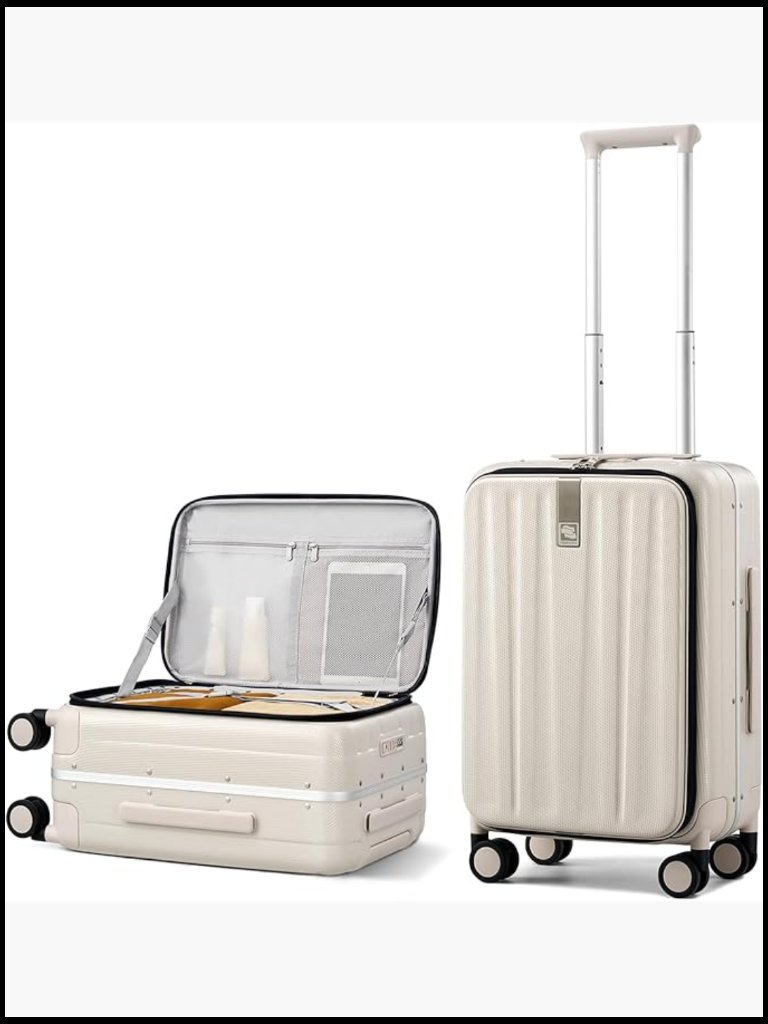 Hard Shell Carry On Luggage With Spinner Wheels Top Opening Pc Suitcase Travel